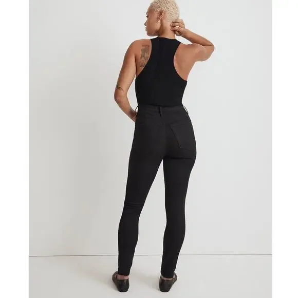 NWT Madewell Curvy 10" High-Rise Skinny Jeans in Black Frost Size 24